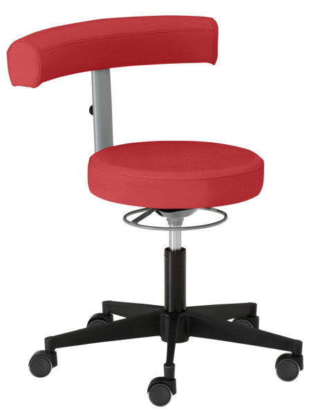 Mayer Sitzmöbel chaise pivotante fonctionnelle, dossier/accoudoir, réglable en hauteur dans 4 directions et rotatif à 360°, roulettes pour sols durs, rouge, 1371_RO_30311