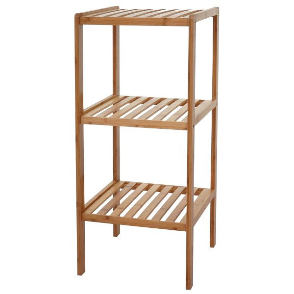 Étagère de salle de bain Mendler HWC-B18, étagère debout pour meuble de salle de bain, bambou, 80x34x33cm, 57550