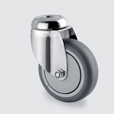 Roulette pivotante TENTE-ROLLEN, roue Ø 75 mm, capacité de charge 75 kg, hauteur 100 mm, A 85 Shore, avec trou de vis, 7470PJC075P30-11