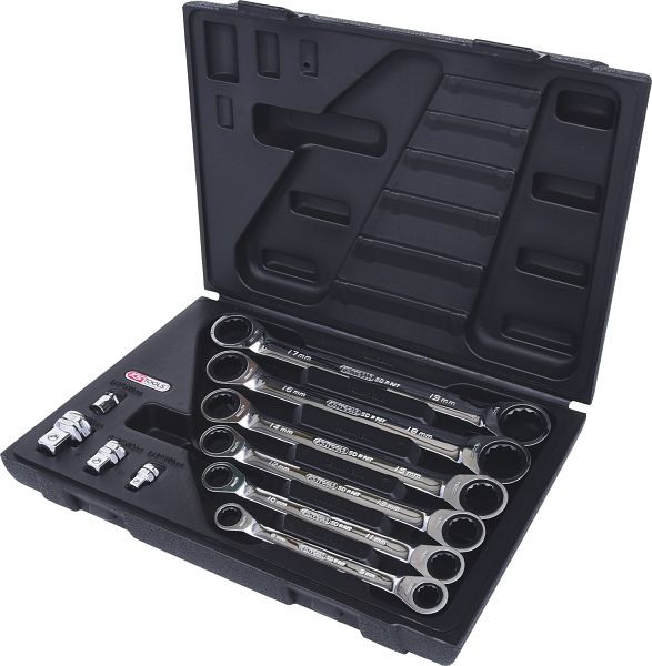 KS Tools GEARplus jeu de clés polygonales doubles à cliquet, 10 pièces 8-19 mm, 503.4560