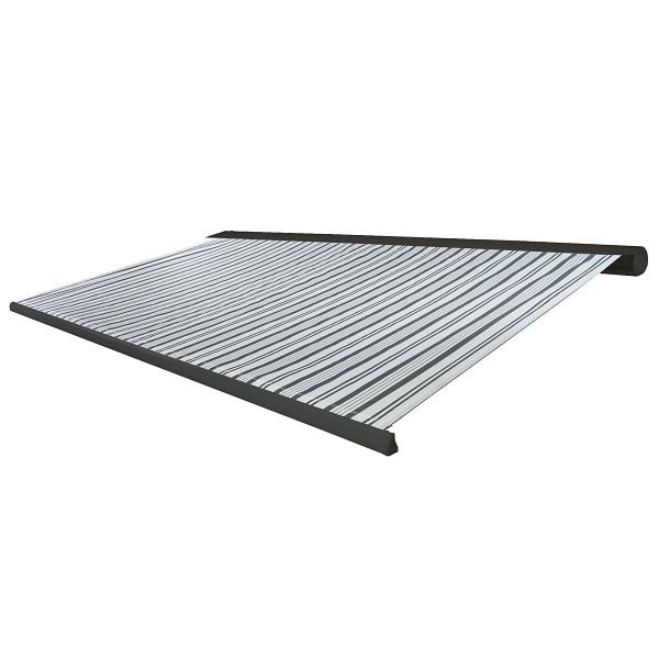 Housse de remplacement Mendler pour store T124, housse de remplacement cassette complète protection solaire 5x3m, polyester gris-blanc, 76544