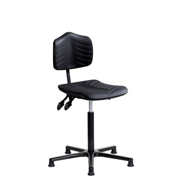 Chaise de travail SOFAME ERGOSOFT 2010 sur patins, hauteur d'assise 42-56, avec réglage de la profondeur d'assise, piètement en aluminium, W050040024
