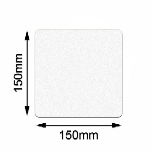 Marqueur de sol Mehlhose carré blanc de sécurité 150x150mm, UE: 10 pièces, KSEQ1V10