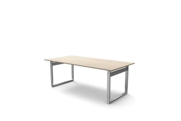 Kerkmann bureau extra large / table de réunion avec structure en fer, forme 5, L 2000 x P 1000 x H 680-820 mm, érable, 11419750