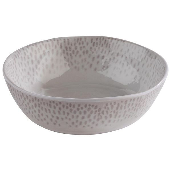 Bol APS "FOOTMARK", Ø 18 cm, hauteur 5,5 cm, 0,6 litre, mélamine, décor, blanc-gris, 85321
