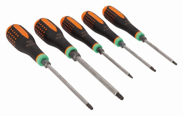Jeu de tournevis Bahco Ergo™, Torx®, 5 pièces, contenu : T15x100, T20x100, T25x100, T30x150, T40x150, BE-9885TB