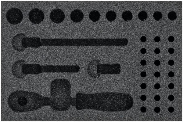 Insert en mousse souple Hazet à 2 composants, pour 853-2 Dimensions / longueur : 172 mm x 114 mm Taille du système d'organisation : 1/9 (172 x 114 mm), 163-253L