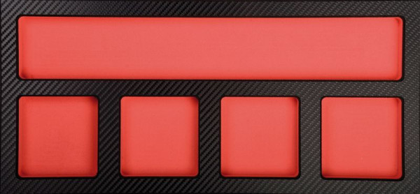 Plateau vide Projahn ProForm pour petites pièces avec 5 compartiments, surface en carbone, 5999-392