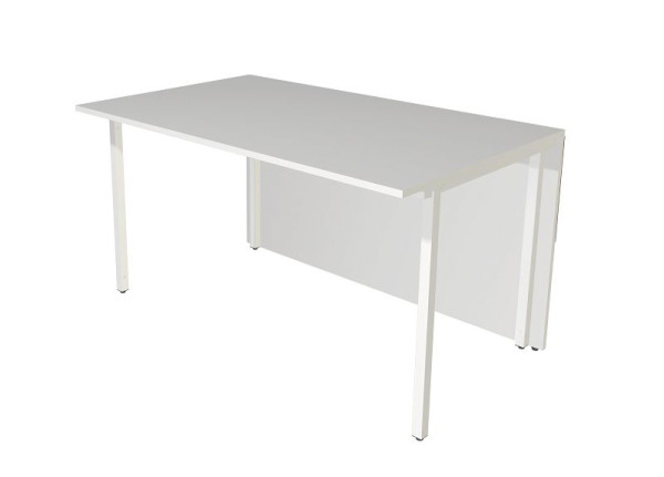 Table Kerkmann Atlantis 3, droite des deux côtés, L 1350 x P 820 x H 750 mm, blanc/noyer, 22329454