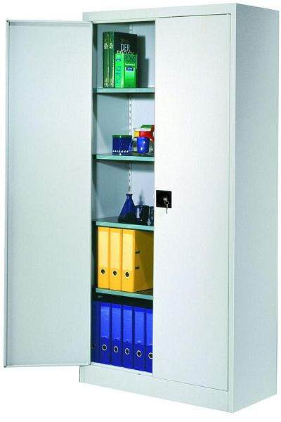 Armoire à portes battantes KLW, 1950 x 950 x 420 mm, avec 2 portes battantes, verrouillable, 4 étagères galvanisées réglables en hauteur, 7FG-LD1950TD-FLT-420