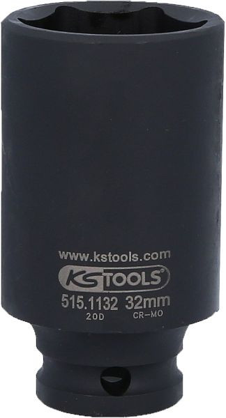 KS Tools Douille à chocs hexagonale 1/2", longue, 32 mm, 515.1132
