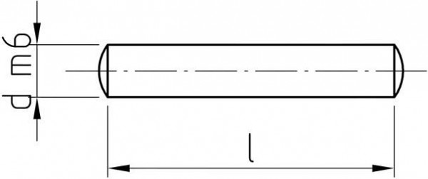Broches parallèles Dresselhaus A1, champ de tolérance m6, M6x20, DIN 7, 0330100000600020000001