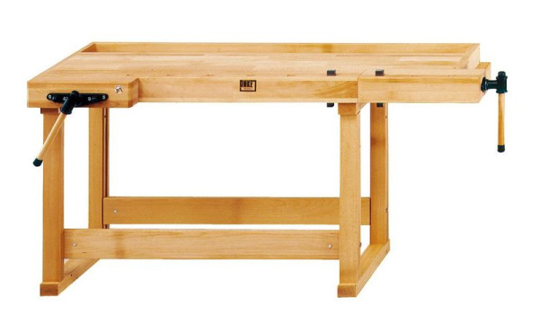 Banc de rabotage ANKE; 1800 x 650 x 860 mm; Pince avant d'envergure 150 mm, pince arrière 160 mm; pour le bricoleur; avec 1 paire de crochets de banc rectangulaires, 800.041