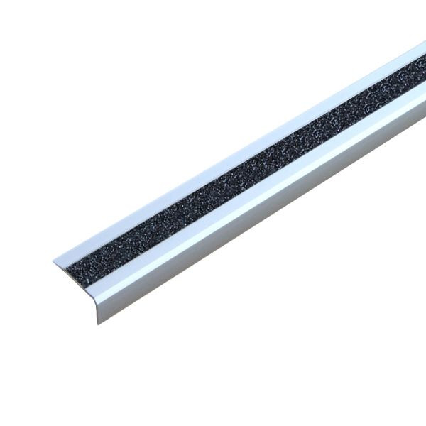 Pantalon de farine profil de bord d'escalier antidérapant en aluminium avec revêtement antidérapant m2, GlitterGrip noir 53x1000x31mm, ATM8SF2