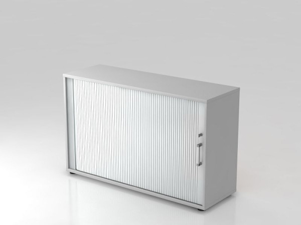 Armoire à volets roulants Hammerbacher horizontale, 2OH 120cm poignée chromée gris/argent, 120x40x74,8 cm (LxPxH), V1732S/5/S/CE