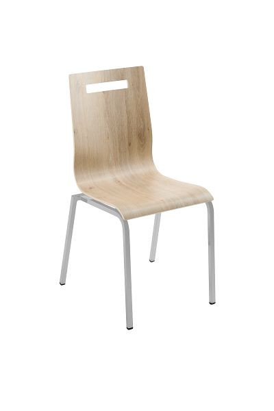 Mayer Sitzmöbel myLIFE chaise empilable, coque d'assise en chêne Davos stratifié, structure argent perle, 2119_08_75