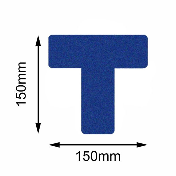 Marqueur de sol Mehlhose sécurité bleu pièce en T 150x150mm, UE: 10 pièces, KSBT1V10