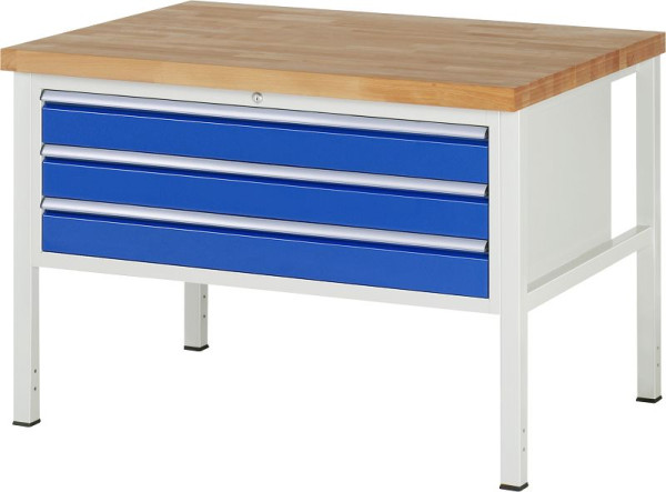 Etabli RAU série 8000 - modèle 8327, L1250 x P900 x H840-1040 mm, base système L1235 x P850 x H800-1000 mm, 03-8327A2-129B4H.11