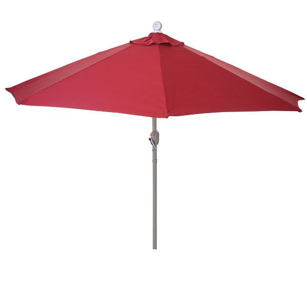 Parasol Mendler semi-circulaire Parla, demi-parasol balcon parasol, UV 50+ polyester/aluminium 3kg, 270cm bordeaux sans pied, 35138