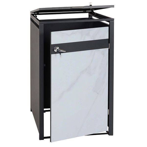 Mendler HWC-J82 1er revêtement de poubelle, poubelle, extensible, métal 32kg, anthracite, aspect marbre clair, 83386