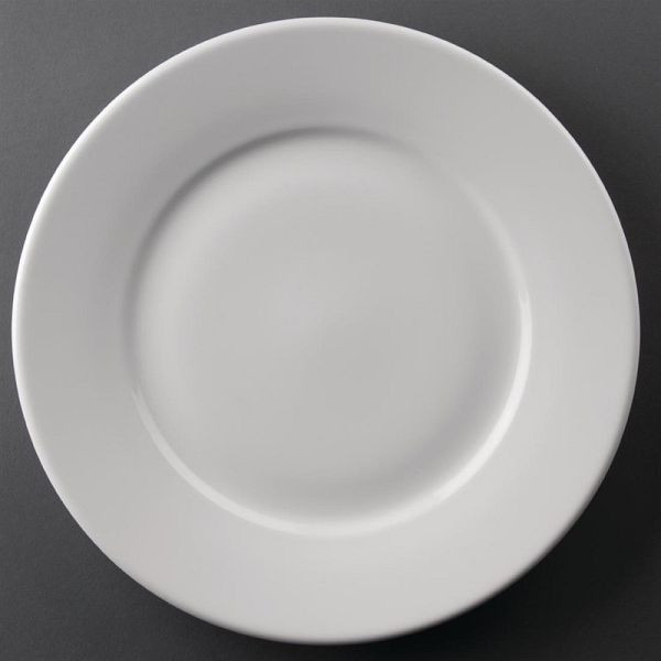 Assiette ronde OLYMPIA Athena à bord large 25,4 cm, UE: 12 pièces, CC209
