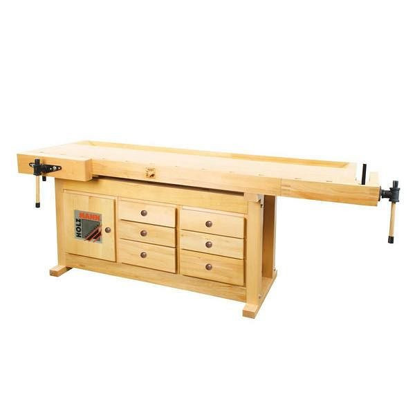 Banc de rabotage Holzmann avec armoire et mâchoires de serrage, WB210C
