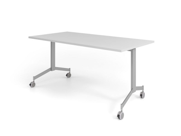 Table pliante mobile Hammerbacher 160x80cm, grise, plateau inclinable à 90°, VKF16/5/S