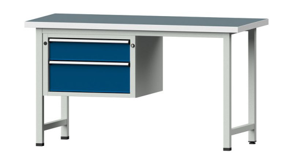 Établis ANKE Établi combiné, modèle 607 V, 1500 x 700 x 840 mm, RAL 7035/5010, UBP 40 mm, 415.024