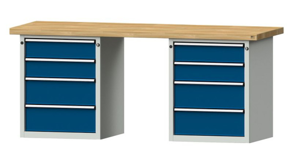 Établis ANKE Établi combiné, modèle 840 V, 2000 x 700 x 850 mm, RAL 7035/5010, BMP 50 mm, 415.098