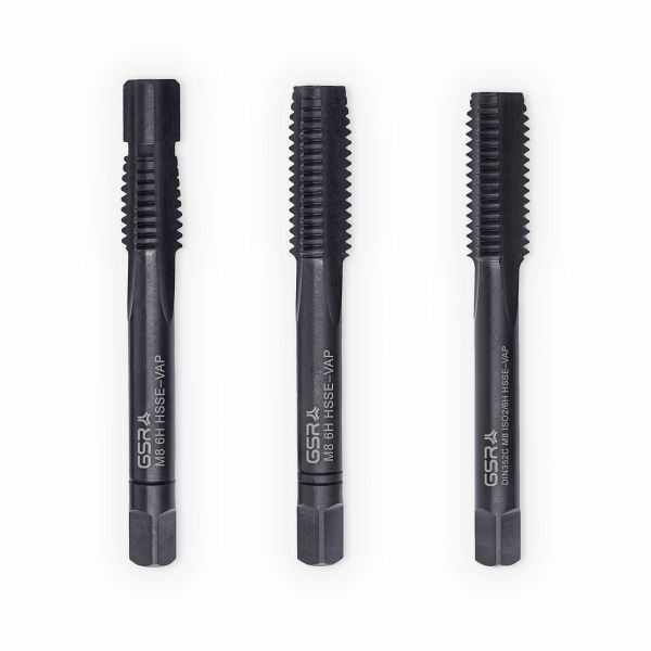 GSR jeu de tarauds à main filetage métrique DIN 2184-2 (DIN 352) droite HSSE M 8 VAP, 00813210