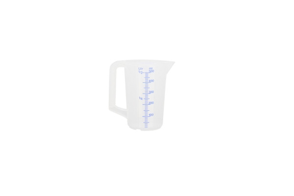Verre doseur Schneider, 0,5 l, échelle en relief, écriture bleue, 200011