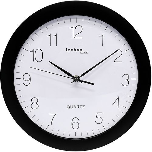 Horloge murale à quartz Technoline noir, plastique, dimensions : Ø 30 cm, WT 7000 noir