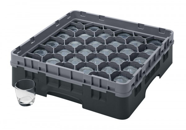 Cambro 30 Compartiments Camrack® Sink Rack 9,2 cm de hauteur maximale, Couleur : Noir, 30S318110