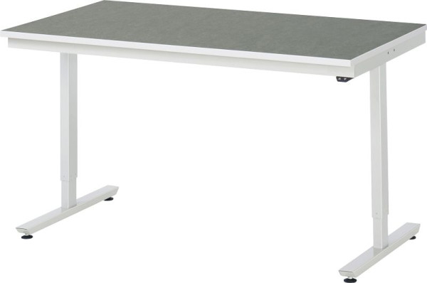 Table de travail RAU série adlatus 150 (réglable en hauteur électriquement), plan de travail avec revêtement linoléum/universel, 1500x720-1120x800 mm, 08-AT-150-080-L