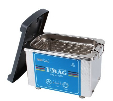 Nettoyeur à ultrasons EMAG Emmi-07D, appareil universel 0,7 L avec cuve oscillante et boîtier en acier inoxydable, 20155