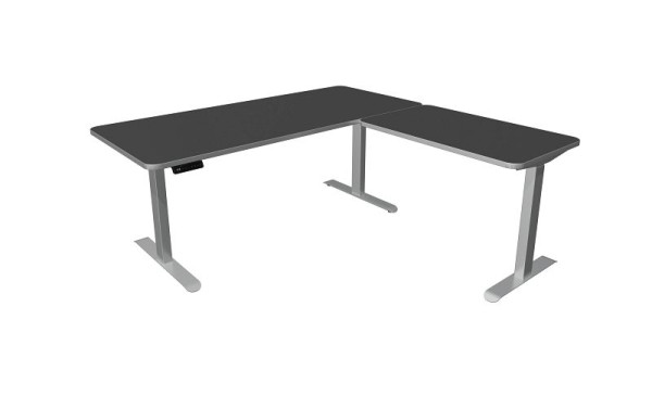 Table assis/debout Kerkmann, Move 3 Premium, L 1800 x P 800 mm avec élément rapporté, réglable en hauteur électriquement de 720 à 1210 mm, anthracite, 10332513