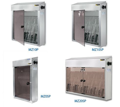 Armoire de désinfection SOFINOR pour 15 couteaux - avec panier inox amovible, verrouillable, MZC10SP