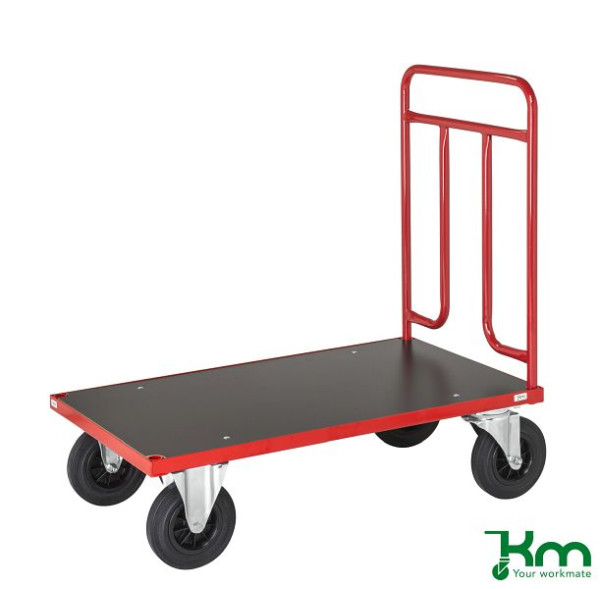 Chariot à plate-forme Kongamek, 2 roues avec freins, 1000x600x1000 mm, rouge, KM731-4B