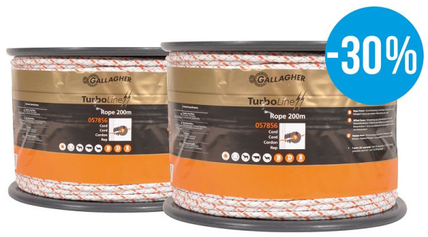 Gallagher Duopack TurboLine Cord 2x200m blanc, paquet de 2, 069293