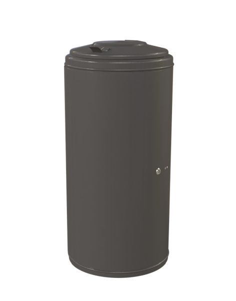 Poubelle Renner environ 120 L, verrouillable galvanisée et revêtue, avec couvercle en acier, galvanisé + revêtement par poudre, fer mica anthracite, 8040-00PB DB 703
