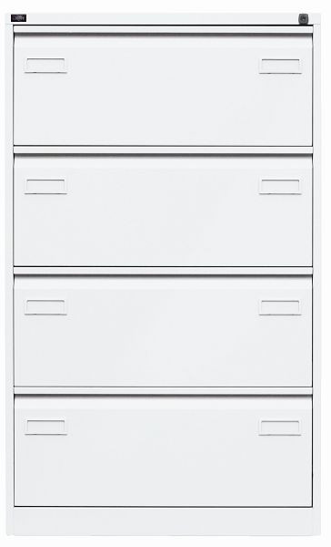 Classeur suspendu Bisley LIGHT, double rail, DIN A4, 4 tiroirs HR, blanc signalisation, CDF4696