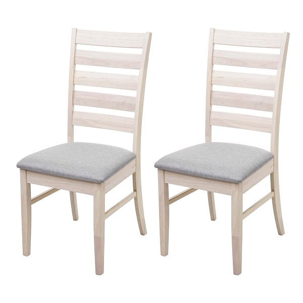 Ensemble de 2 chaises de salle à manger Mendler HWC-G47, chaise de cuisine, tissu/textile bois massif, cadre léger, gris, 71527