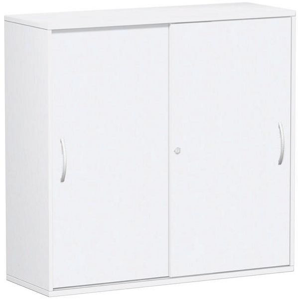 geramöbel panneau supérieur d'armoire à portes coulissantes 25 mm, avec pieds, verrouillable, 1200x425x1182, blanc/blanc, S-312353-WW