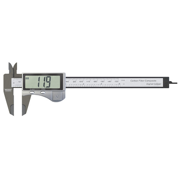 Vogel Germany Pied à coulisse électronique numérique en fibre de verre de carbone non conducteur, 150 mm / 6 pouces, 202203