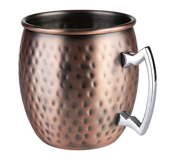 Mug APS -MOSCOW MULE-, Ø 9 cm, hauteur : 10 cm, acier inoxydable, aspect cuivre antique, surface martelée, volume : 0,5 litre, 93323