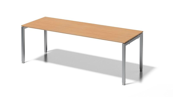 Bureau Bisley Cito, structure en U réglable en hauteur 650-850 mm, H 19 x L 2200 x P 800 mm, hêtre/argent, DUH2208BC355