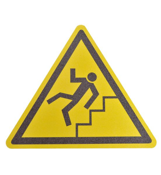 m2 revêtement anti-dérapant marquage au sol symbole "attention escalier" triangle pied longueur 600mm, MBMD002600