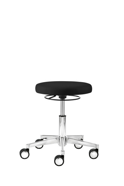 Tabouret pivotant fonctionnel Mayer Sitzmöbel , avec maxi plateau, hauteur d'assise 41,5 - 52,5 cm, noir brillant, 1296_30572