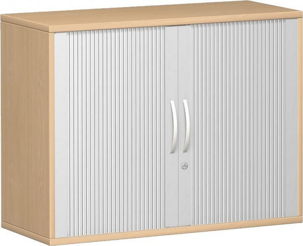 armoire à volets roulants geramöbel 1 étagère décorative, verrouillable, 1000x425x768, argent/hêtre, N-10Q210-SB