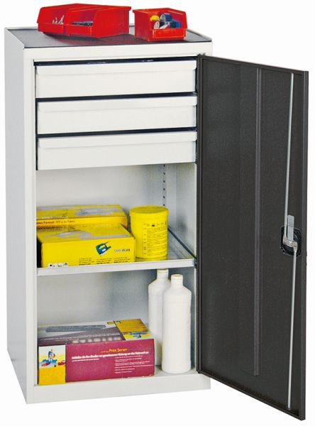 armoire à outils et matériaux contondants série 2000, 7035/7016, 3 tiroirs, 1 étagère, 2001371
